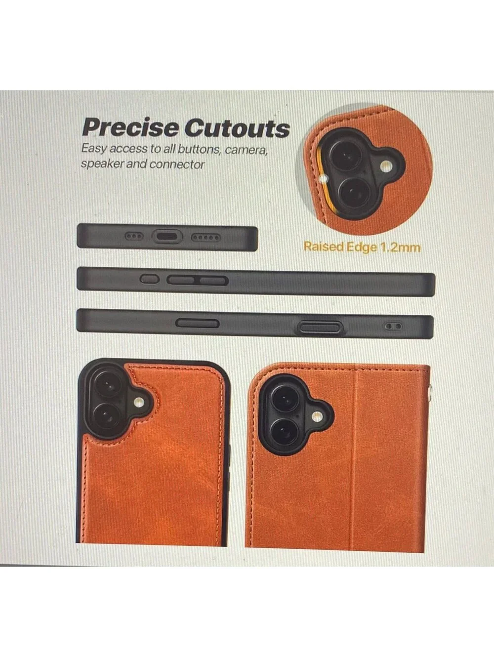 OCASE Wallet Case for iPhone 17 Brown